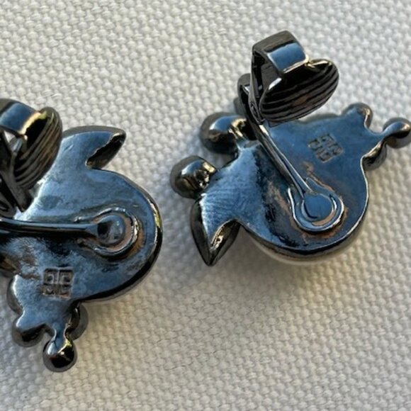 GIVENCHY Faux Pearl Rhinestone EARRINGS - Picture 8 of 8